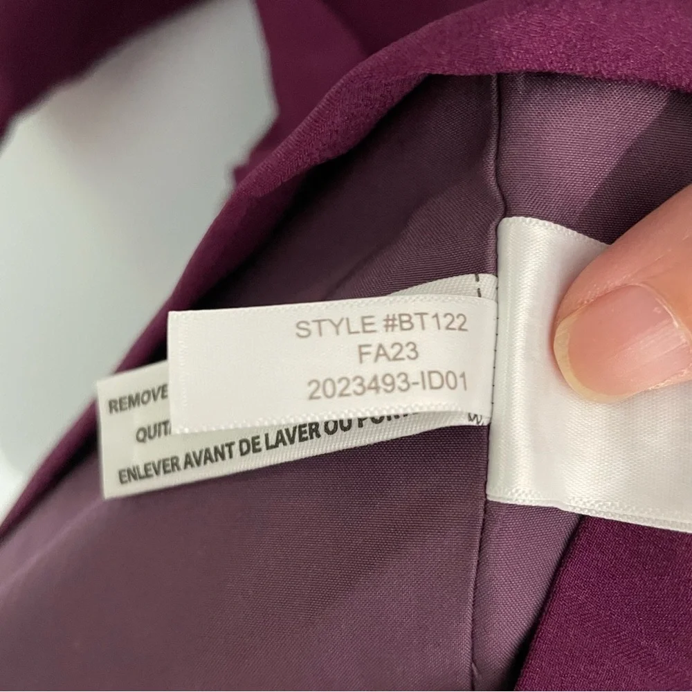 J. Crew Long Sleeve Burgundy Purple Ruffle Neck Shift Dress 4